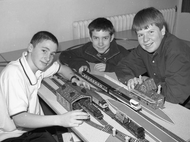 Model railway enthusiasts Andrew Robinson, Martin Greenfield and Thomas Sperring.