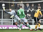 Cameron Gregory makes a top save.