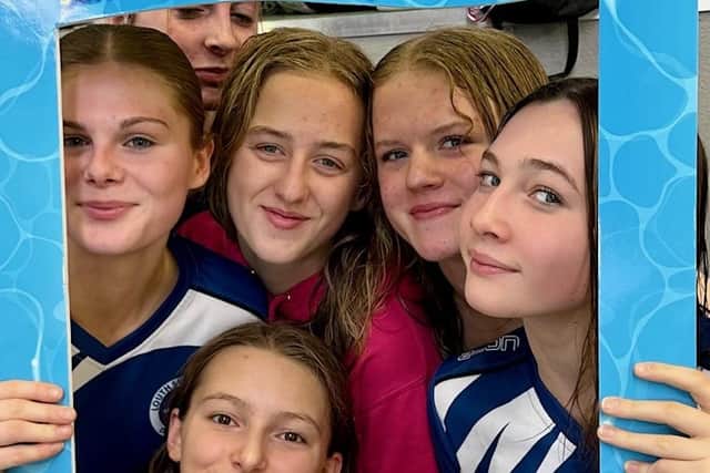 Some of the young swimmers at Louth's Meridian Octoberfest meet.