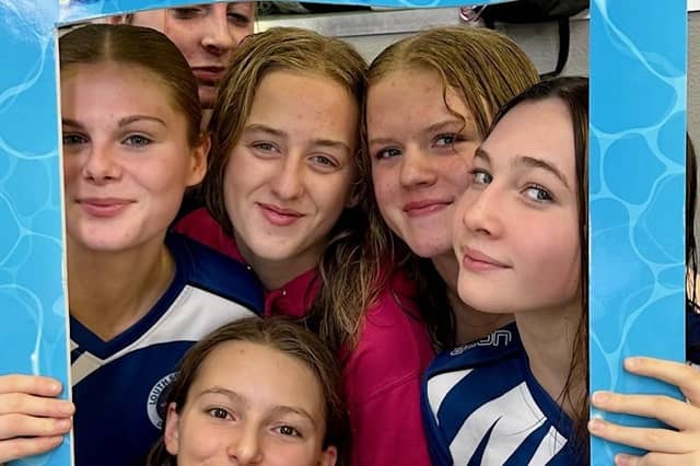 Some of the young swimmers at Louth's Meridian Octoberfest meet.