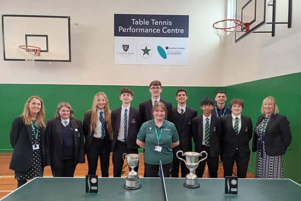 Staff and students celebrate fantastic table tennis prowess