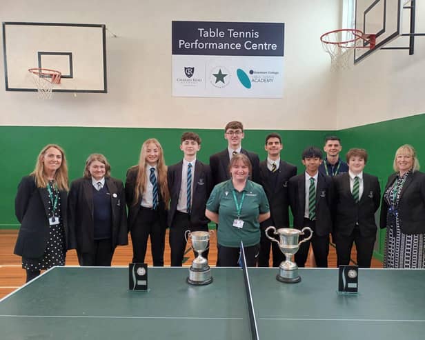 Staff and students celebrate fantastic table tennis prowess