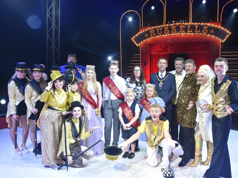 Performers and guests at The Big Show at Russells International Circus in Trusthorpe.