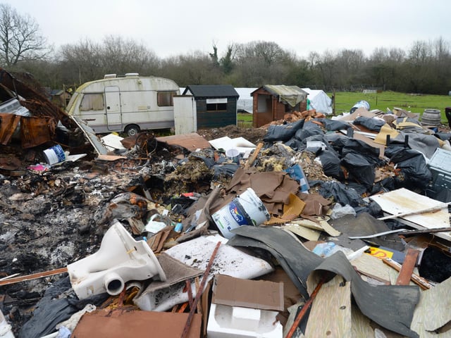 Rubbish dumped at the site in Ancaster. Photo: SKDC