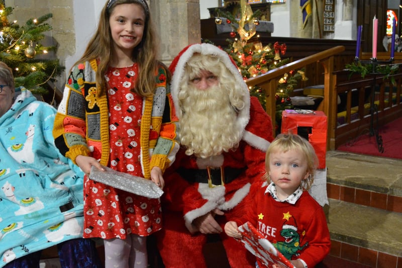 Poppy and Charlie received gifts from Santa