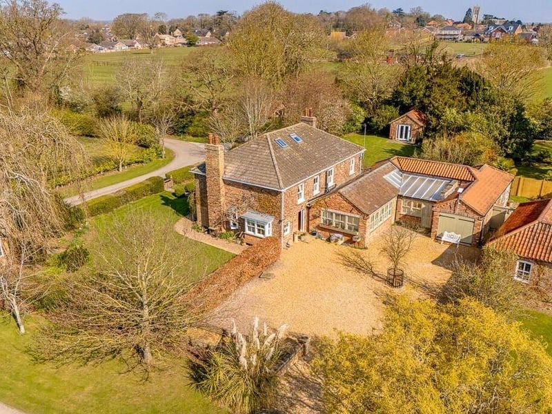 An aerial view of the property.