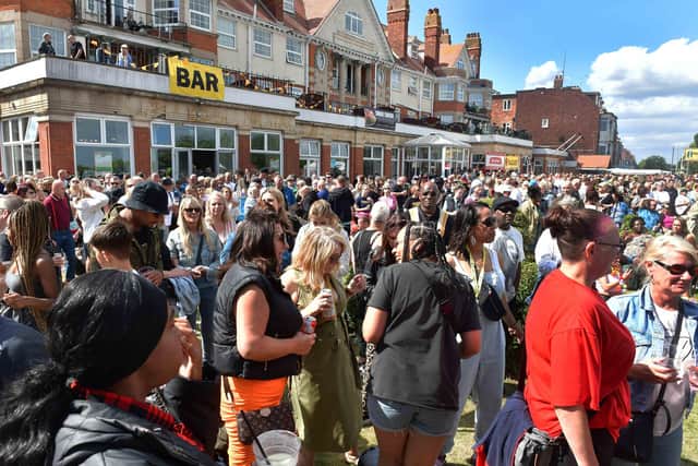 Hundreds packed the grounds of the Royal Hotel for the festival.