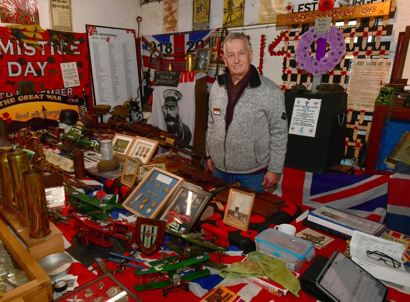 Volunteer, Rodney Martin with his 1st and 2nd World War collection