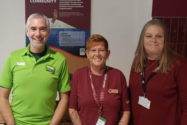 Asda's Stephen Bromby, Costa Coffee's Debbie Darrigan and RVS' Andrea Briggs.