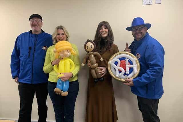 Appearing on Bargain Hunt, from left: Tony Twist, expert Catherine Southon, presenter Natasha Raskin Sharp, and Craig Cash.