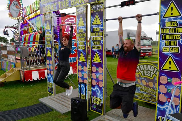 Nick and Sophie Davies of Horncastle hanging in there.