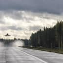 Royal Air Force Typhoons complete a landing on an Emergency Landing Strip in Finland. ©MOD CROWN COPYRIGHT 2023