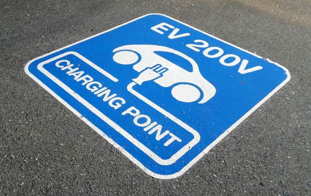 EV charge point sign.