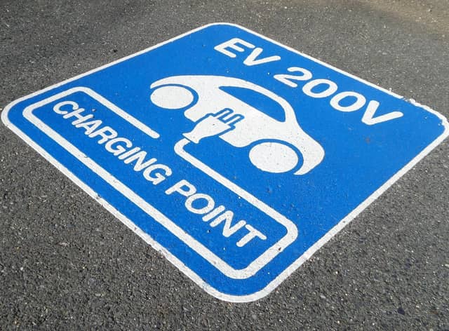 EV charge point sign.