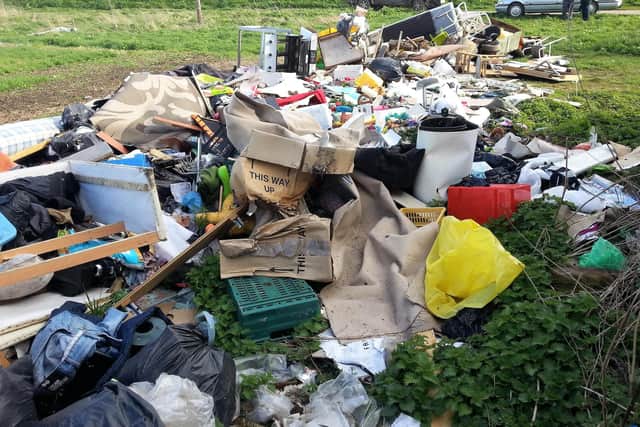 An example of the flytipping which has occurred at the location.