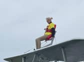 Doreen Buzzard wingwalking for LIVES.