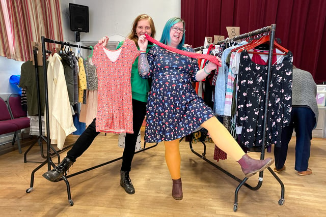 Jen Holtridge and Claire Kendall with Caistor Community Clothes Swap  
Photo: Chris Frear