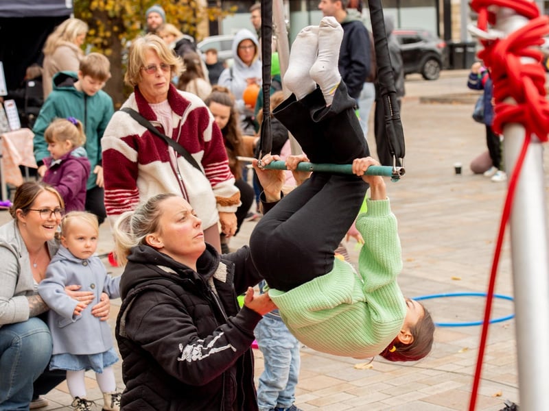 Izzy doing circus skills by Circus Starlight.