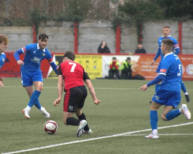 Gainsborough Trinity on their way to a point at Hyde United on Saturday.