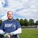 Tom Folwell wearing a Help for Heroes Rugby top.