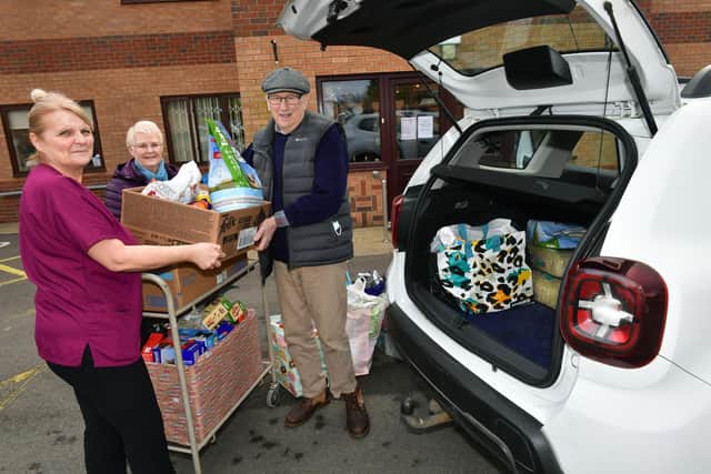 Angie Clark and Moira Tasker of Tanglewood with Bob Wayne of Ark Animal Rescue.