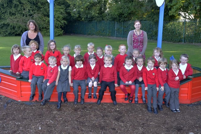 Some of the new starters at Holton le Clay Primary School.