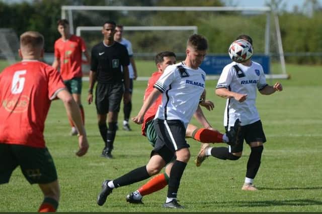 Jack Bradbury on his debut for Louth Town.
