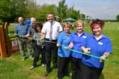 From left - David Nelson - chairman of playing field committee, Philip Baumber - chairman of PC, Rosa Nelson - playing field committee member, Juergen Schaper - general manager of Lincolnshire EFW, Christine Doughty, Mary Thorpe, Kelly Doughty - Metheringham co-op