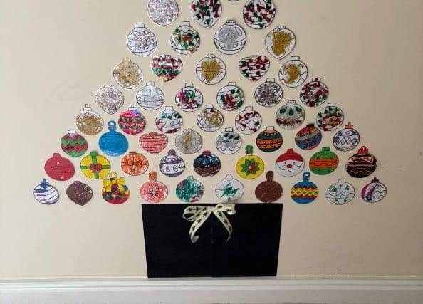 A bauble decorated by each child in the refuge.