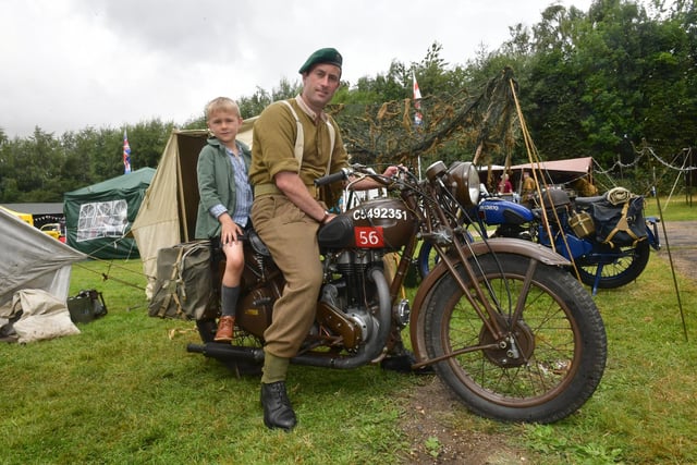 Lewis Meadows and Harry Meadows 7 of Driffield, with their 1944 Ariel. Photo: David Dawson