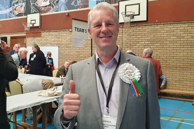 Hanging on to his Sleaford Holdingham Ward seat, Robert Oates for Lincolnshire Independents.