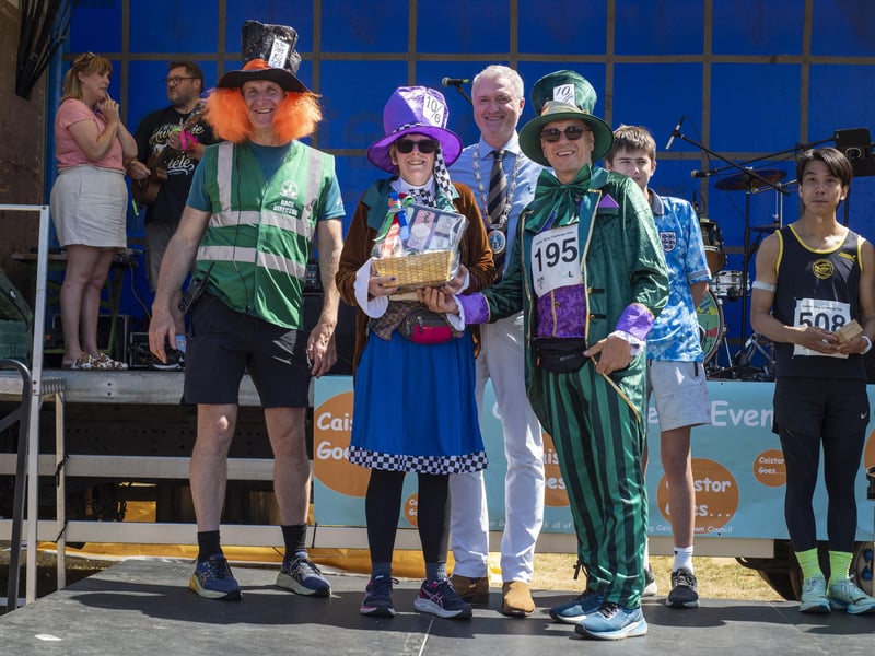 The Sting Challenge in Caistor - best dressed runners Michael Greetham and Nicola Price. Photo: Holly Parkinson