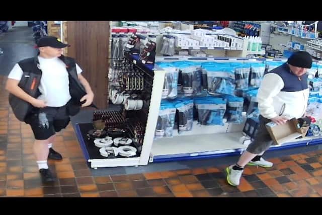 Police believe the men pictured may be able to help their investigation. Picture: Turnbull - Boston Plumbing and Heating Services