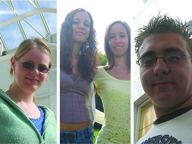 Boston College students collecting their results on A-level results day in 2006.