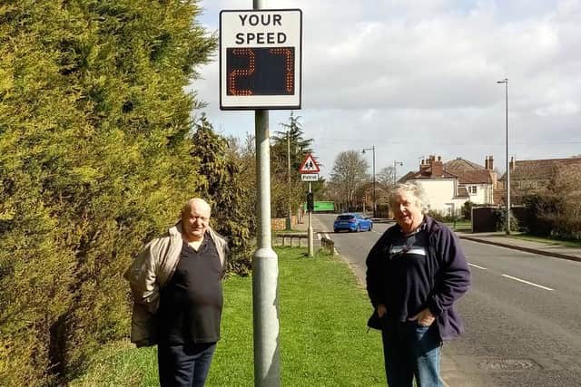 Jon Harper, chair of Scotter Parish Council and Brian Gilchrist, founder of Scotter Community Speedwatch