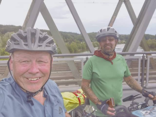 Paul and Neil crossing the River Danube.