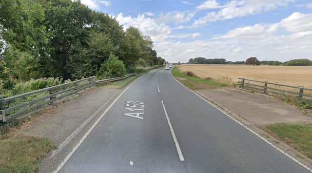 The A153 between Horncastle and Dalderby. Google Maps