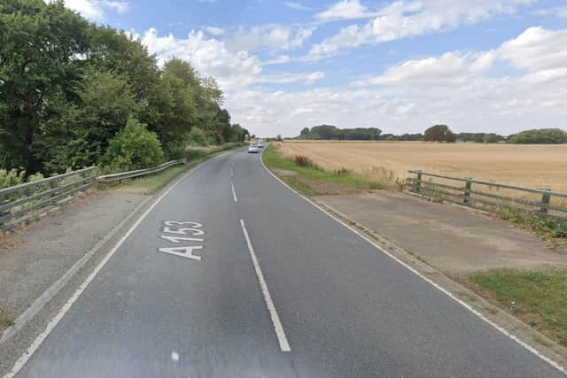 The A153 between Horncastle and Dalderby. Google Maps