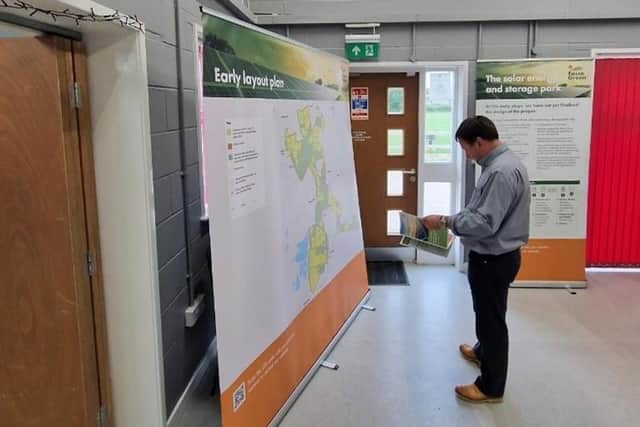 One of the community consultation events for the Fosse Green solar energy and storage park.