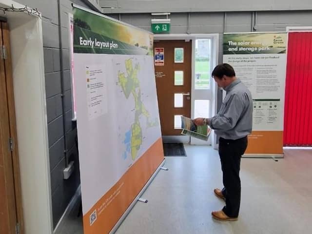 One of the community consultation events for the Fosse Green solar energy and storage park.