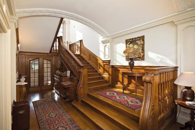 The stairs off the hall.