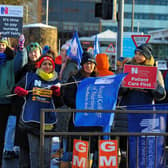 Royal College of Nurses members, campaigning for fair pay and conditions, pictured previously taking part in industrial action at Altnagelvin Hospital.  Photo: George Sweeney. DER2250GS - 38