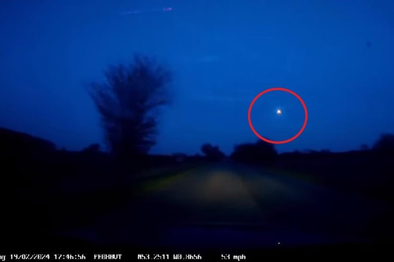 Alan Thompson captured this footage on his car's dashcam as he drove from the Louth area to Lincoln.