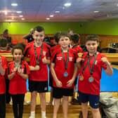 Scorpion youngsters with their medals haul at Doncaster last week.