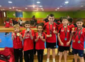 Scorpion youngsters with their medals haul at Doncaster last week.