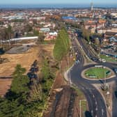 The Marsh Lane roundabout on the A16 (with London Road roundabout in the distance). Picture: Lincolnshire County Council