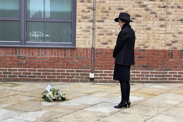 A floral tribute has been laid by the chairman of West Lindsey District Council, Coun Angela Lawrence