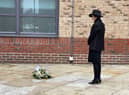 A floral tribute has been laid by the chairman of West Lindsey District Council, Coun Angela Lawrence