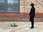 A floral tribute has been laid by the chairman of West Lindsey District Council, Coun Angela Lawrence
