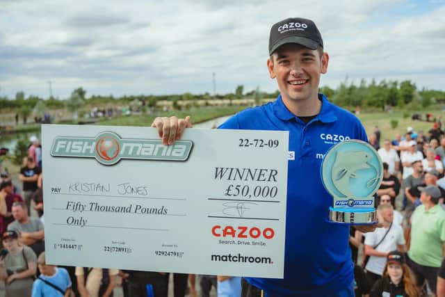 Kristian Jones following his win. Photo: @FishOMania (Twitter)